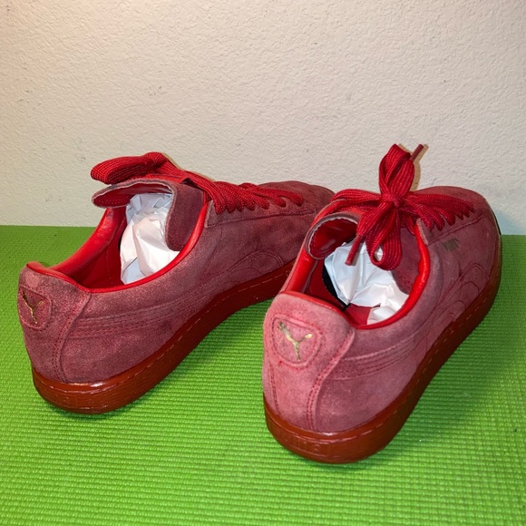 Puma Suede Mens Sneaker Triple Red No 360231 05 Lace Up Low Top Sneaker Size 9.5 - Picture 5 of 10